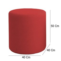 Puff Beca Cilindro Suede Live - 7 Decor Vermelho - 4