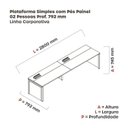 Ver imagem 3 de Mesa de Plataforma Simples para 2 Pessoas Corporativa 140x792/2p Pscpp140/792/2p