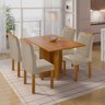 Conjunto Sala de Jantar 4 Lugares Retangular Tampo MDF com Mesa e Cadeiras Carol - 1