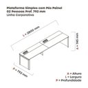 Ver imagem 3 de Mesa de Plataforma Simples para 2 Pessoas Corporativa 140x792/2p Pscpp140/792/2p