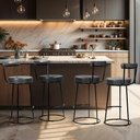 Ver imagem 2 de Kit 4 Banquetas Miami 96cm Couríssimo Preto - Salaone
