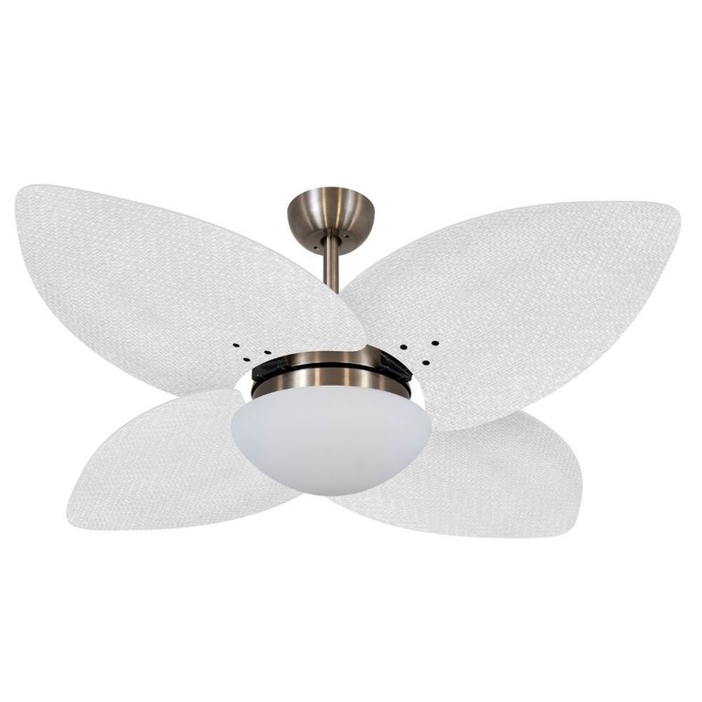 Ventilador de Teto Volare Bronze Vd42 Dunamis Palmae 4 Pás Branco - 220V