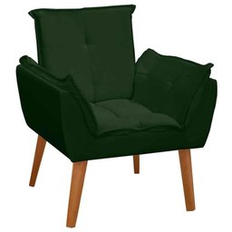 Poltrona Decorativa Clara Veludo Verde - 1