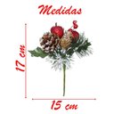 Ver imagem 2 de Kit 6 Ramos Maçã Decoração Natal Artificial com Detalhes Branco 17cm