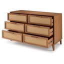 Ver imagem 4 de Cômoda Inari para Quarto Grande 6 Gavetas Madeira Maciça 134cm Caramelo Casavee