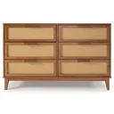 Ver imagem 1 de Cômoda Inari para Quarto Grande 6 Gavetas Madeira Maciça 134cm Caramelo Casavee