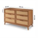 Ver imagem 2 de Cômoda Inari para Quarto Grande 6 Gavetas Madeira Maciça 134cm Caramelo Casavee
