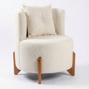 Ver imagem 3 de Poltrona Decorativa Orgânica Curva Luna Boucle Off White - Montanaris Decor