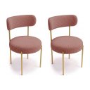 Ver imagem 4 de Cadeira Sala de Jantar Margara Kit 2 Aço Dourado Bouclê Ted D03 - D'Rossi