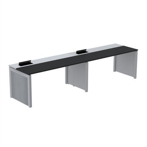 Mesa de Plataforma Simples para 2 Pessoas Corporativa 150x792/2P PSCPP150/792/2P Preto/Cinza