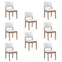 Ver imagem 1 de Kit 8 Cadeiras Decorativa Sala de Jantar Luxo Julia Facto Branco - Mozzelar
