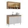 Kit Armário Cozinha Compacta 120cm com Balcão para Pia Paris Multimóveis Mp2232 Rustic/branco - 2