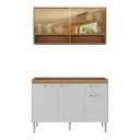 Ver mais imagens de Kit Armário Cozinha Compacta 120cm com Balcão para Pia Paris Multimóveis MP2232 Rustic/Branco