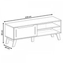 Ver imagem 4 de Rack para TV Até 60 Polegadas Lotus 1 Porta Carvalho/Off White - Artely Móveis