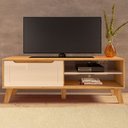 Ver imagem 1 de Rack para TV Até 60 Polegadas Lotus 1 Porta Carvalho/Off White - Artely Móveis