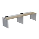 Ver imagem 1 de Mesa de Plataforma Simples para 2 Pessoas Corporativa 150x792/2P PSCPP150/792/2P Marrom/Noce Marromle/Cinza