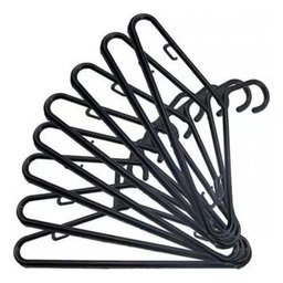 Kit 180 Cabides Preto 6mm Adulto Reforçado para Roupas - 1
