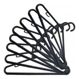 Kit 180 Cabides Preto 6mm Adulto Reforçado para Roupas