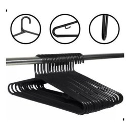 Kit 180 Cabides Preto 6mm Adulto Reforçado para Roupas - 3