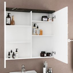 Gabinete de Banheiro 90cm com Cuba e Armário Ref 920 Cewal - Itapuã/branco - 7