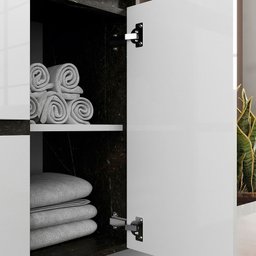 Gabinete de Banheiro 90cm com Cuba e Armário Ref 920 Cewal - Itapuã/branco - 6