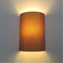Ver mais imagens de Arandela Meia Cana Retro Md-2003 Cúpula em Tecido 25-18x10cm Palha - Bivolt
