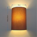 Ver imagem 3 de Arandela Meia Cana Retro Md-2003 Cúpula em Tecido 25-18x10cm Palha - Bivolt