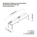 Ver imagem 3 de Mesa de Plataforma Simples para 2 Pessoas Corporativa 160x792/2P PSCPP160/792/2P Marrom/Noce Marromle/Preto