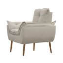 Ver imagem 3 de Kit 01 Poltrona Opala Decorativa Suede + 01 Puff Redondo Decorativo