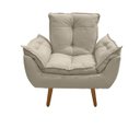 Ver imagem 2 de Kit 01 Poltrona Opala Decorativa Suede + 01 Puff Redondo Decorativo