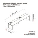 Ver imagem 3 de Mesa de Plataforma Simples para 2 Pessoas Corporativa 160x792/2p Pscpp160/792/2p