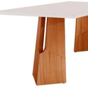 Ver imagem 4 de Mesa para Sala de Jantar Florida Retangular Tampo Canto Moeda Vidro 180cm Imbuia Moderna