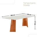 Ver imagem 5 de Mesa para Sala de Jantar Florida Retangular Tampo Canto Moeda Vidro 180cm Imbuia Moderna