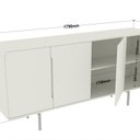 Ver imagem 3 de Buffet para Sala de Jantar 4 Portas Otto Espresso Móveis Marrom/Freijó/Preto