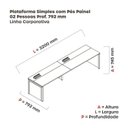 Ver imagem 3 de Mesa de Plataforma Simples para 2 Pessoas Corporativa 160x792/2p Pscpp160/792/2p