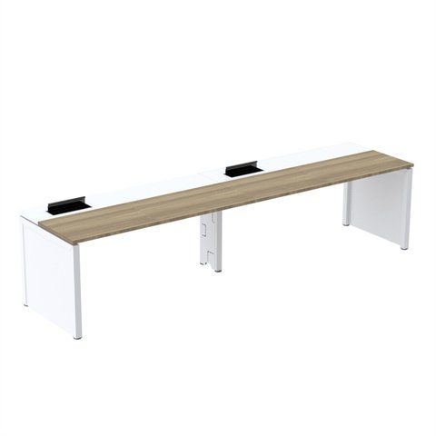 Mesa de Plataforma Simples para 2 Pessoas Corporativa 110x792/2P PSCPP110/792/2P Marrom/Noce Marromle/Branco