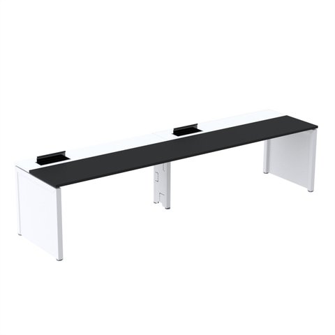 Mesa de Plataforma Simples para 2 Pessoas Corporativa 160x792/2P PSCPP160/792/2P Preto/Branco