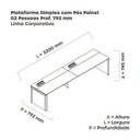 Ver imagem 3 de Mesa de Plataforma Simples para 2 Pessoas Corporativa 160x792/2p Pscpp160/792/2p