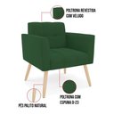 Ver imagem 6 de Kit 1 Sofá Namoradeira e 1 Poltrona Elisa Veludo Pés Palito Natural - D'Rossi Cor Verde