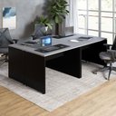 Ver imagem 1 de Estação de Trabalho 4 Lugares 2,20m X 1,40m Pé Painel F5 Cor:cinza Sagrado com Preto