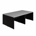 Ver imagem 3 de Estação de Trabalho 4 Lugares 2,20m X 1,40m Pé Painel F5 Cor:cinza Sagrado com Preto