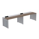 Ver imagem 1 de Mesa de Plataforma Simples para 2 Pessoas Corporativa 160x792/2P PSCPP160/792/2P Marrom/Walnut/Cinza