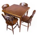 Ver imagem 1 de Mesa Quadrada 80x80 Cm com 4 Cadeiras de Madeira para Cozinha - Laminado Imbuia