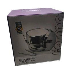 Balde de Gelo Inox Conservação Térmica com Pinça Pegador 2,5 Litros Baldinho Bar Festa Cooler - 5