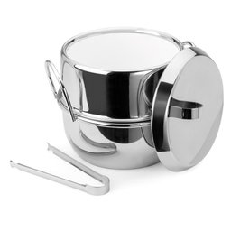 Balde de Gelo Inox Conservação Térmica com Pinça Pegador 2,5 Litros Baldinho Bar Festa Cooler - 6