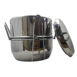Balde de Gelo Inox Conservação Térmica com Pinça Pegador 2,5 Litros Baldinho Bar Festa Cooler - 7
