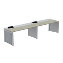 Ver imagem 1 de Mesa de Plataforma Simples para 2 Pessoas Corporativa 160x792/2P PSCPP160/792/2P Bege/Nogueira Casablanca/Cinza
