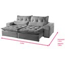 Ver imagem 5 de Sofá 2 Lugares Máximo Retrátil e Reclinável 2,00 Metros Suede Cinza Claro