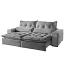 Ver imagem 2 de Sofá 2 Lugares Máximo Retrátil e Reclinável 2,00 Metros Suede Cinza Claro