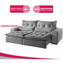 Ver imagem 4 de Sofá 2 Lugares Máximo Retrátil e Reclinável 2,00 Metros Suede Cinza Claro